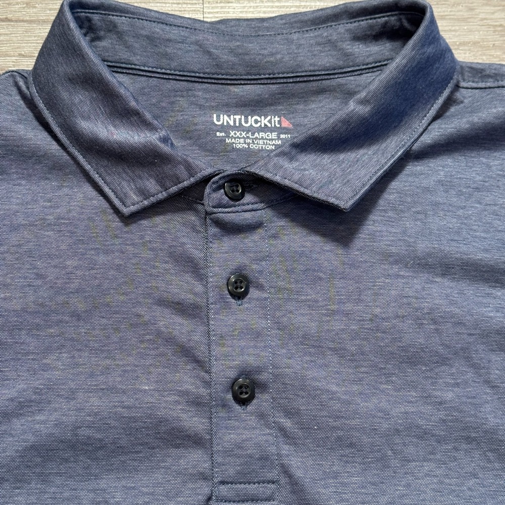 UNTUCKit Polo Shirt Mens XXXL Blue 100% Cotton Summer Vacation Casual Breathable